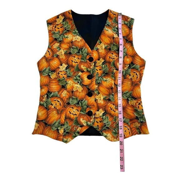 Halloween Jack-O-Lantern & Pumpkin Fall Vest - Size Small / Medium - Picture 6 of 8